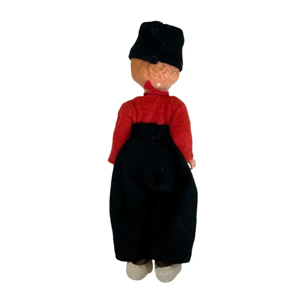 Vintage‎ Dutch Dolls Plastic With Sleeping Eyes Hand Carved Wooden Shoes 7.5